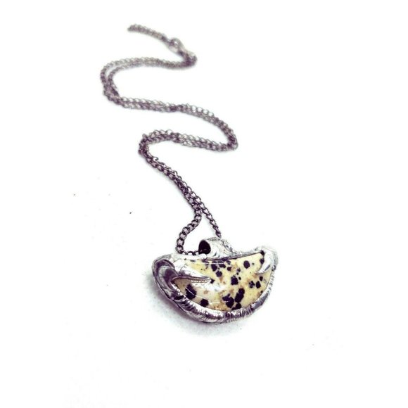 Gothic Dalmatian Jasper Crystal Necklace - Picture 7 of 12